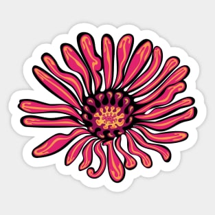 Pink Aster Flower Indigenous WAWEZHI CANADA Sticker